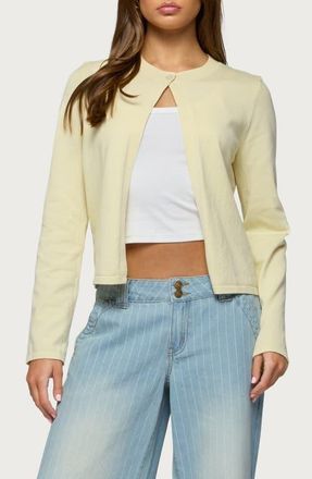 Edikted Jenie Split Front Cardigan in Yellow at Nordstrom, Size X-Small