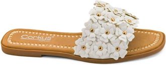 Corkys Footwear Womens Spring Fever Leather Sandals In White