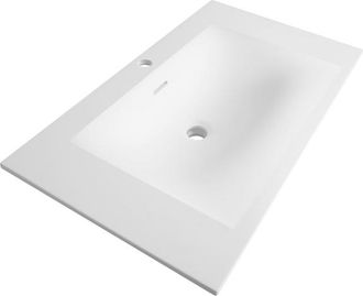 Marcel Breuer Glacier wastafel - 80x46x2cm - 1 wasbak - 1 kraangat- fine stone - mat wit