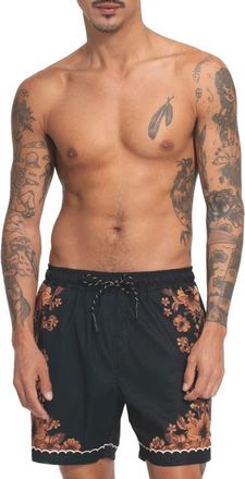 Agua Bendita Joe Swim Trunks in Black Multi at Nordstrom, Size 34