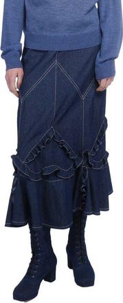 Anna Sui Denim Ruffle Maxi Skirt at Nordstrom, Size 4