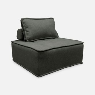 Sweeek Sweeek - M&oacute;dulo Para Sof&aacute; Modular En Tela Lisa, 1 Plaza, Dao, Gris, 90x90x40 Cm