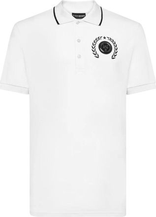 Plein Sport Polo Shirt Slim Fit SS Carbon Tiger - Heren - Fitness - Wit - 5XL - Katoen - Fitness