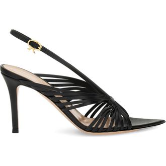 Gianvito Rossi Muse 85 Sandal in Black Leather at Nordstrom, Size 41.5