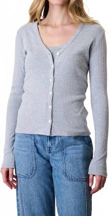 Marea Pointelle Cardigan In Grey