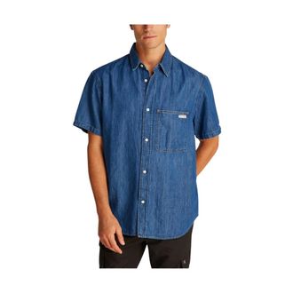 Calvin Klein Jeans Regular SS Denim J30J327178 Shirt - Heren - Spijkeroverhemden - Blauw - L - Denim - Overhemden