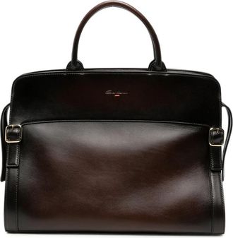 Santoni Burnished Leather Tote Bag