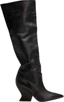 8 by YOOX LEATHER WEDGE SOLE HIGH BOOT