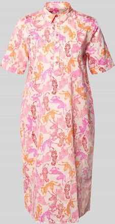 Milano Milano Italy Knielanges Hemdblusenkleid mit kurzer Knopfleiste in Pink, Gr&ouml;&szlig;e 36