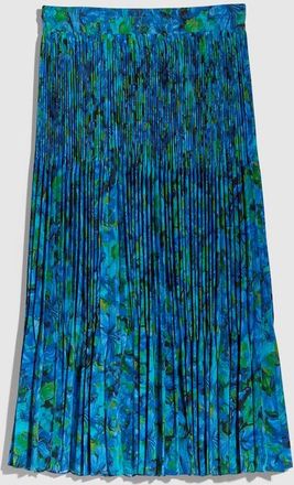 Gucci Printed Silk Cr&ecirc;pe De Chine Midi Skirt, Blue
