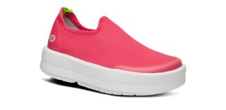 Oofos Womens Oomega Eezee Low Canvas Slip-On In Neon Berry