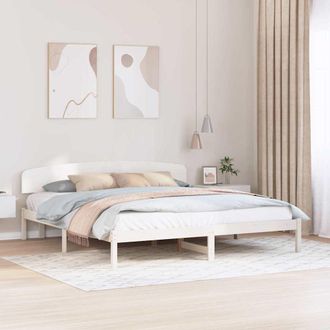 vidaXL Vidaxl - Struttura Del Letto Bianco 180 X 200 Cm Legno Massello Di Pino