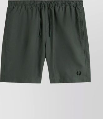 Fred Perry elastic waistband swim shorts with back pocket