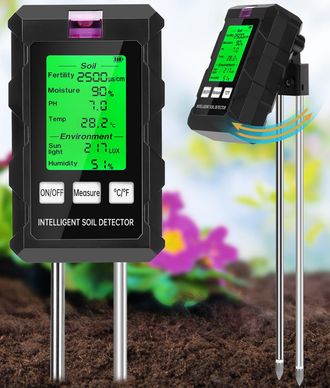 OEM Medidor De Humedad Del Suelo, Dispositivo De Medici&oacute;n 6 En 1, Detecta Temperatura, Ph, Humedad Ambiental, Nutrientes Y Luz Solar, Ideal Para Jardiner&iacute;