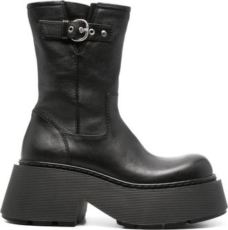 Vic Matié leather platform combat boots - women - Leather - 39 - Black