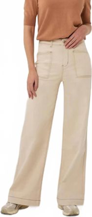 Esqualo Wide Leg Pants In Natural