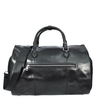 House Of Leather Real Leather Garment Suit Carrier 2-in-1 Holdall Duffel Bag Ludlow Brown in Black | Size: Large