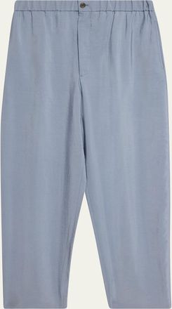 Giorgio Armani Mens Silk Wide-Leg Trousers