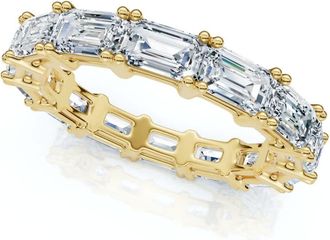 Pompeii3 3 - 6 Ct East West Emerald Cut Diamond Eternity Wedding Ring 14k Gold Lab Grown