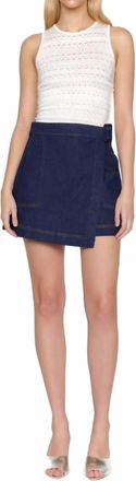 Christy Lynn Maddie Denim Skort In Indigo Blue