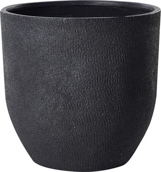 Beliani Maceta De Mezcla De Arcilla Gris Grafito 55 Cm Fibra Arcilla Resistente Kannia