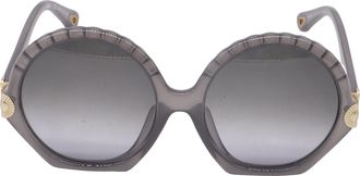 Chlo&eacute; Vera Seashell Round Sunglasses in Grey Acetate