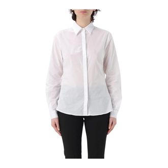 Fay Overhemden, Dames, Wit, M, Katoen, Katoenen Lange Mouw Shirt