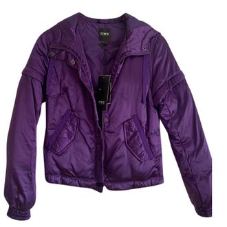 Costume National NEW Costume National CNC Purple Satin Hooded Bomber Size S