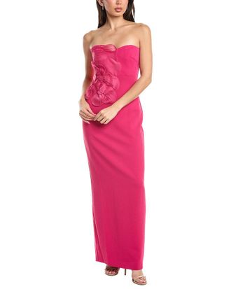 Badgley Mischka Flower Applique Gown