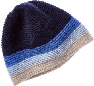Portolano Multistriped Cuff Cashmere Beanie