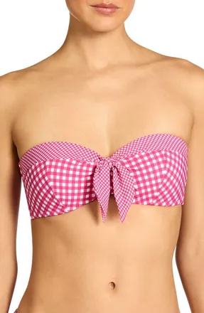 Robin Piccone Brigitte Bandeau Bikini Top in Dragon/fruit/cream at Nordstrom, Size X-Small