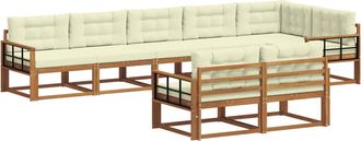 vidaXL Conjunto De Sof&aacute;s De Exterior 8 Uds. Natural Y Crema Vidaxl