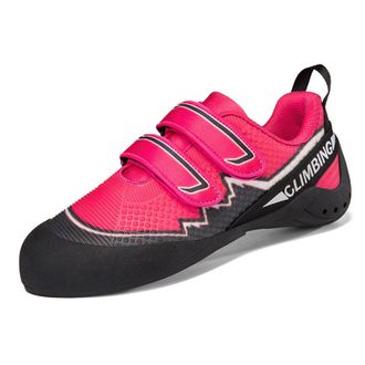 Generic Unisex Anti-Slip Wear-Resistant Climbing Shoes - Outdoor Lightweight Bouldering Climbing Training Shoes for Women (Black Rose red,7.5)