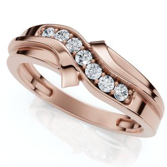 Pompeii3 Mens Diamond Curve Polished Wedding Ring Lab Grown 10k Gold