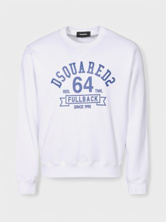 Dsquared2 Mens DSqaured2 Fullback College Sweatshirt White Cotton - Size 2XL