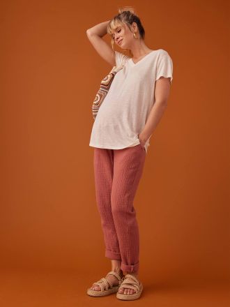 Envie de Fraise Paperbag-Umstandshose ENVIE DE FRAISE altrosa