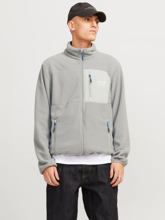 Jack & Jones Outdoorjacke JJTHEO - Fleecejacke mit Stehkragen und Logoprint Print, modisch, regular fit, Web, Stehkragen