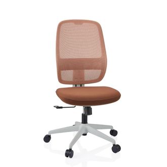 hjh OFFICE Silla de oficina profesional tela / tejido de malla blanco/marr&oacute;n