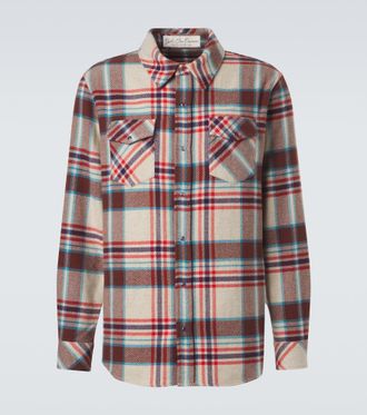 God's True Cashmere Plaid cashmere shirt with amethyst