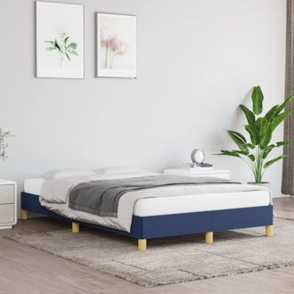 vidaXL Estructura De Cama Sin Colch&oacute;n Tela Azul 120x190 Cm Vidaxl