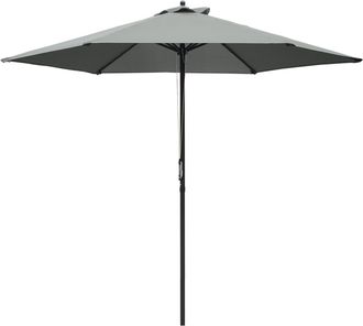 OUTSUNNY 2.8m Patio Umbrella Parasol Outdoor Table Umbrella 6 Ribs Dark Grey | TJ Hughes