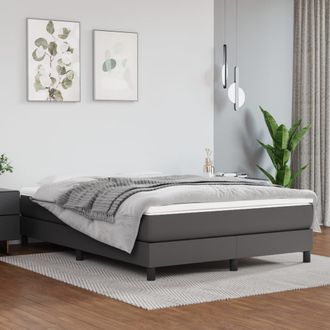 vidaXL Vidaxl - Colch&oacute;n De Muelles Ensacados Cuero Sint&eacute;tico Gris 140x190x20 Cm
