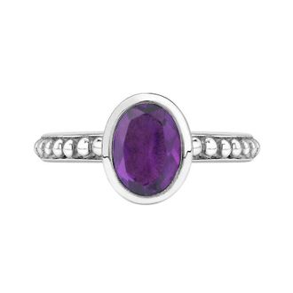 Dower & Hall Amethyst Oval Granular Dotty Twinkle Ring