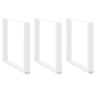 Berkfield Home Coffee Table Legs U-Shaped 3 pcs White 90x(72-73) cm Steel