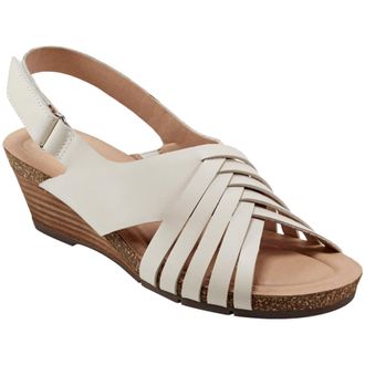 Earth Womens Earth HARTIE Wedge Sandals White ETHARTIE