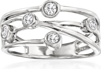 Ross-Simons Diamond Crisscross Ring in Sterling Silver