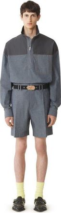 Lanvin Chambray Shorts in Navy Blue at Nordstrom, Size 46 It