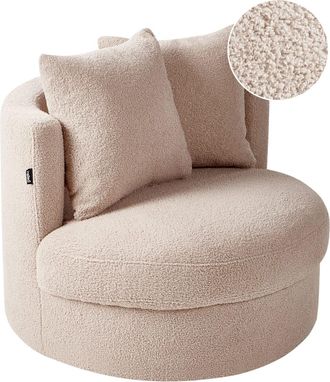 Beliani Sill&oacute;n Boucl&eacute; Beige