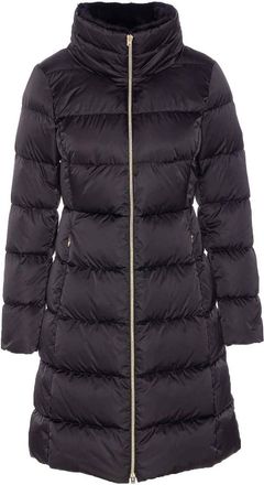 Herno Black Down Jacket With Frontal Zip Closure