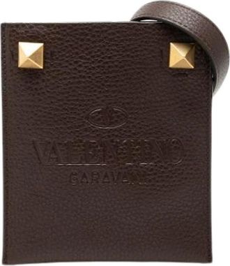Valentino Pre-owned Studded Crossbody Bag - Dames - Vintage Schoudertas - Bruin - ONE Size - Leer - Vintage